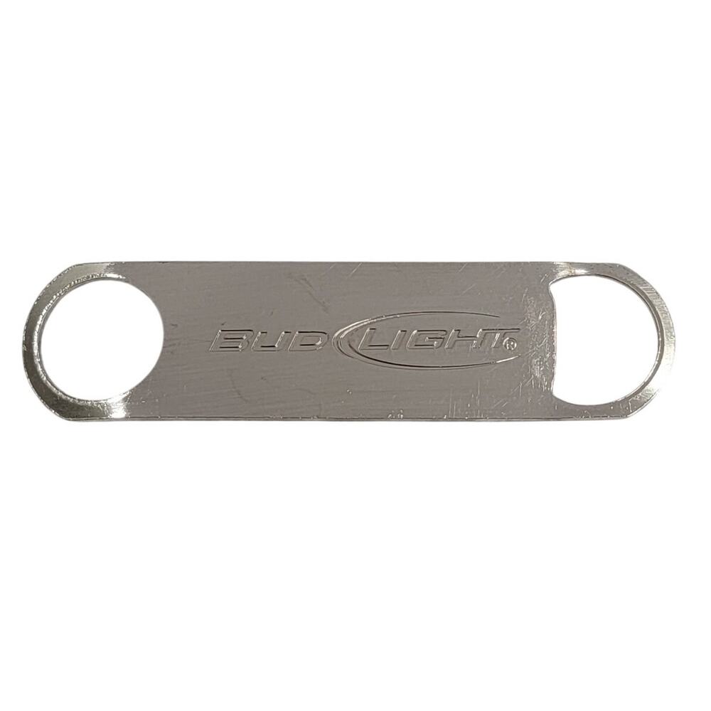 Bud Light Stainless Steel Slim Flat Bar Bottle Opener Beer Barware Speed Opener